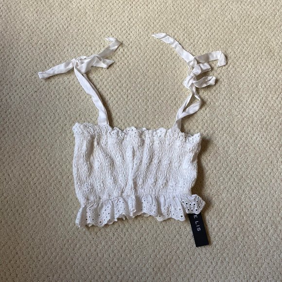 White crop tie top - Picture 2 of 3